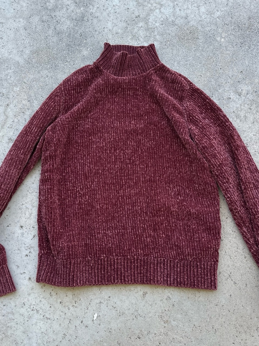COS Burgundy Chenille Turtleneck Sweater